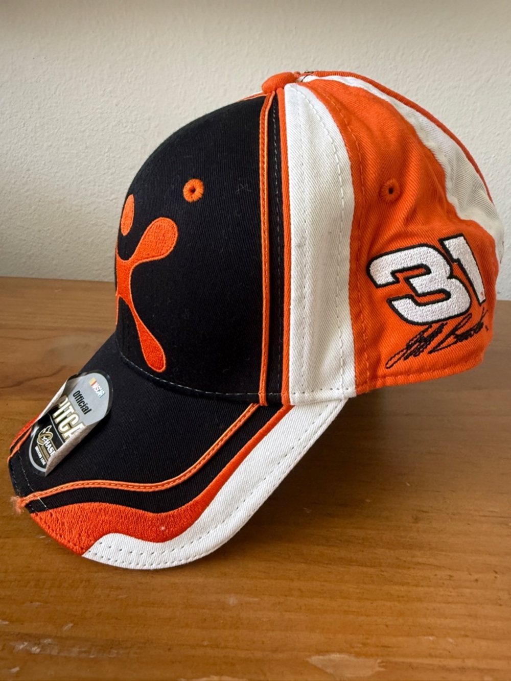 Chase Authentics Black, Orange & White Racing Hat with '31' Patch